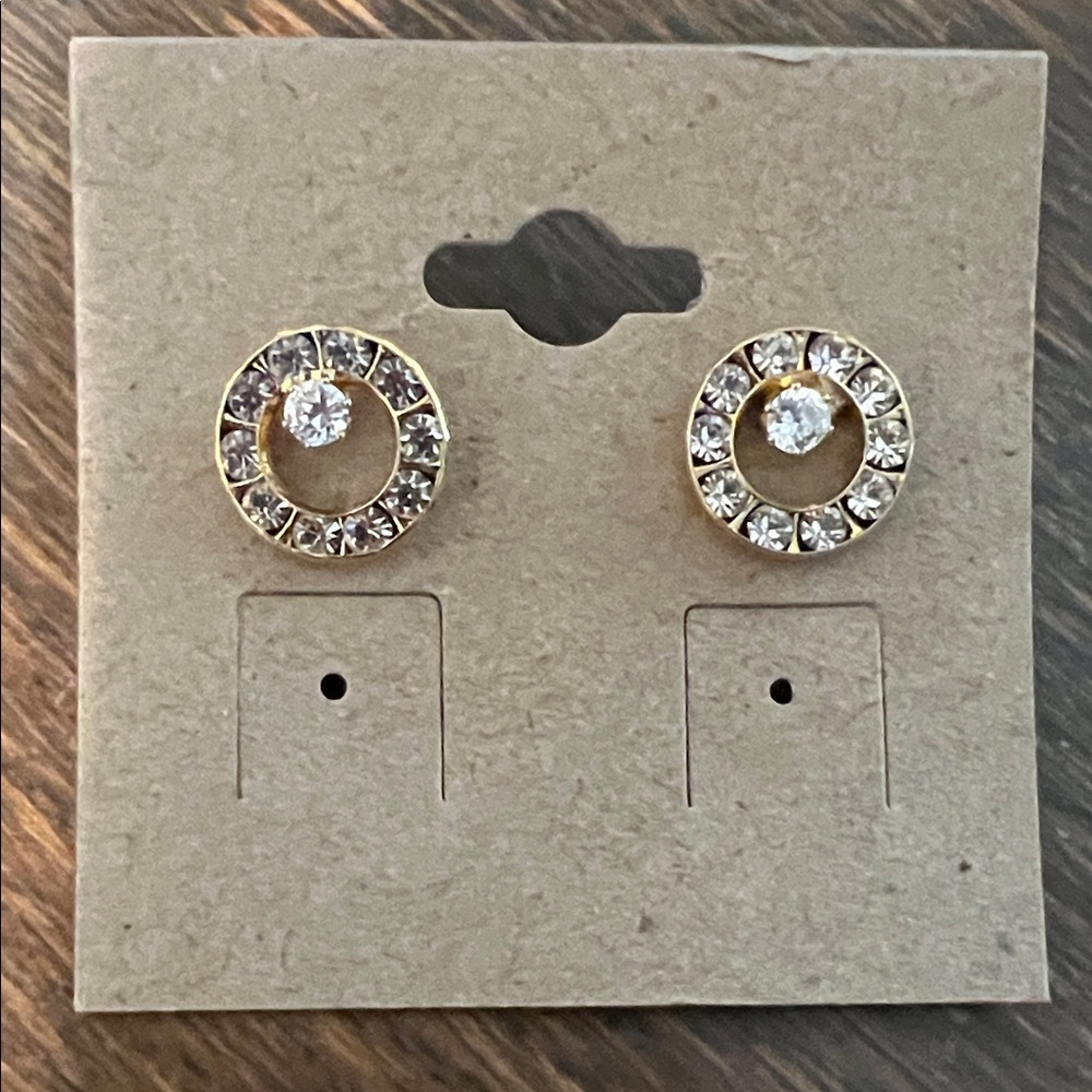 Elegant Gold and Diamond Style Earrings